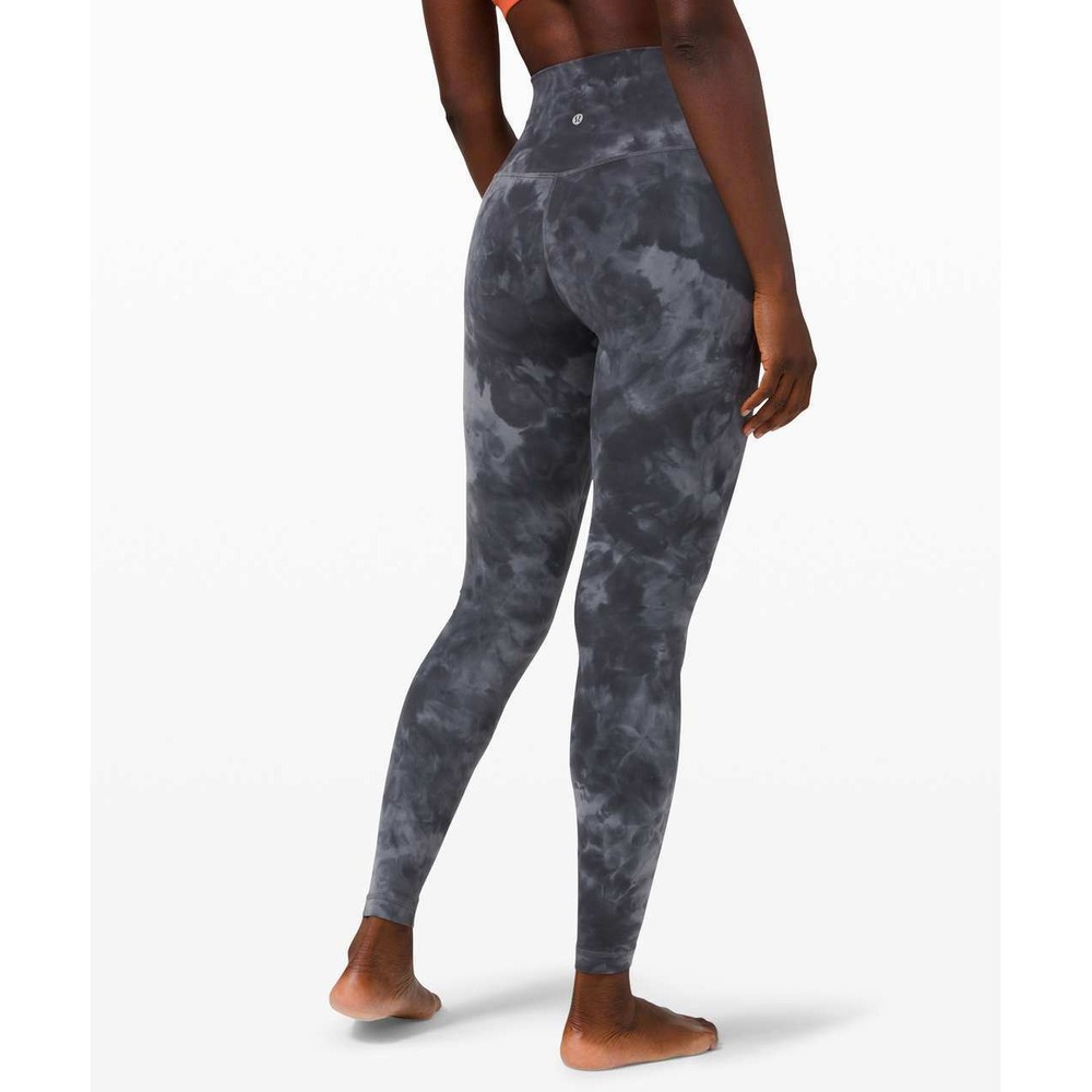 Lululemon Womens Align High Rise Leggings Pant 28" Diamond Dye Black Size 4 Yoga